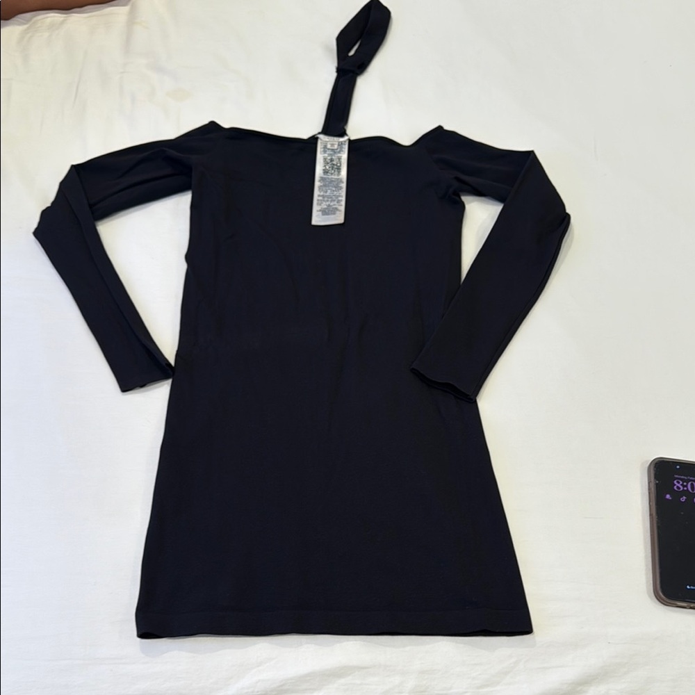 Guess Black Bodycon Long Sleeve Cold Shoulder Dress